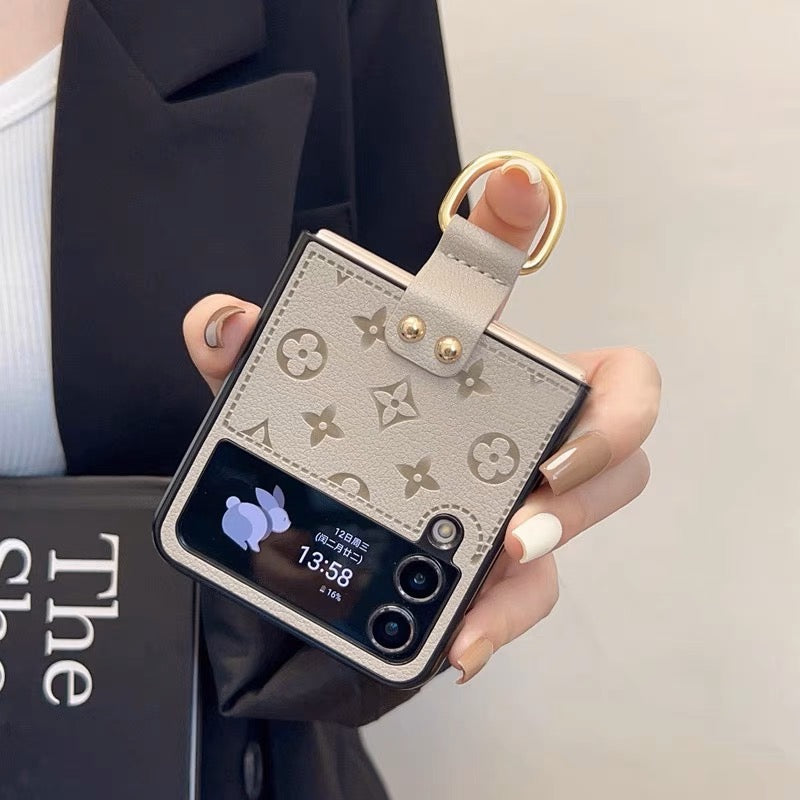 luxurious Fashion Lather Case For Z Flip 3 & 4