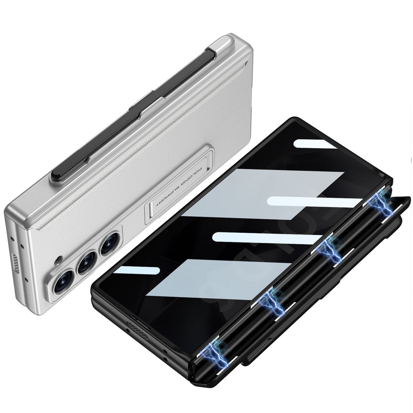 Magnetic Hinge Hidden Bracket Case With Pen Slot For Galaxy Z Series