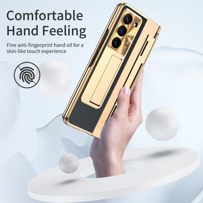 Luxury Leather Magnetic Bracket Case For Galaxy Z Series