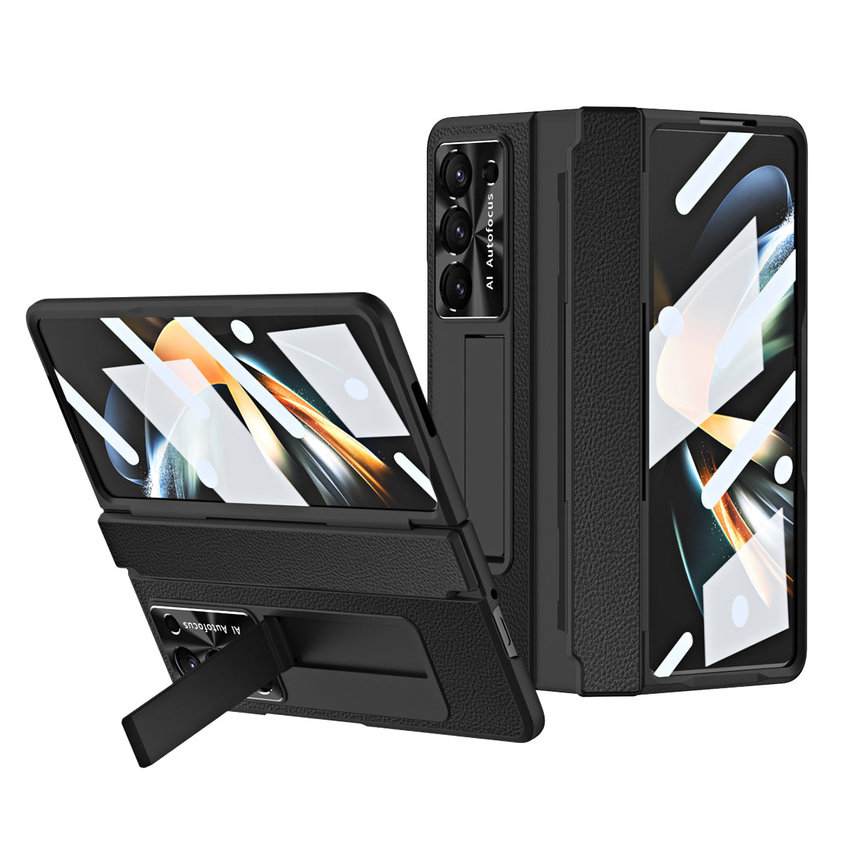 Luxury Leather Magnetic Bracket Case For Galaxy Z Series