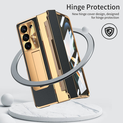 Luxury Leather Magnetic Bracket Case For Galaxy Z Series