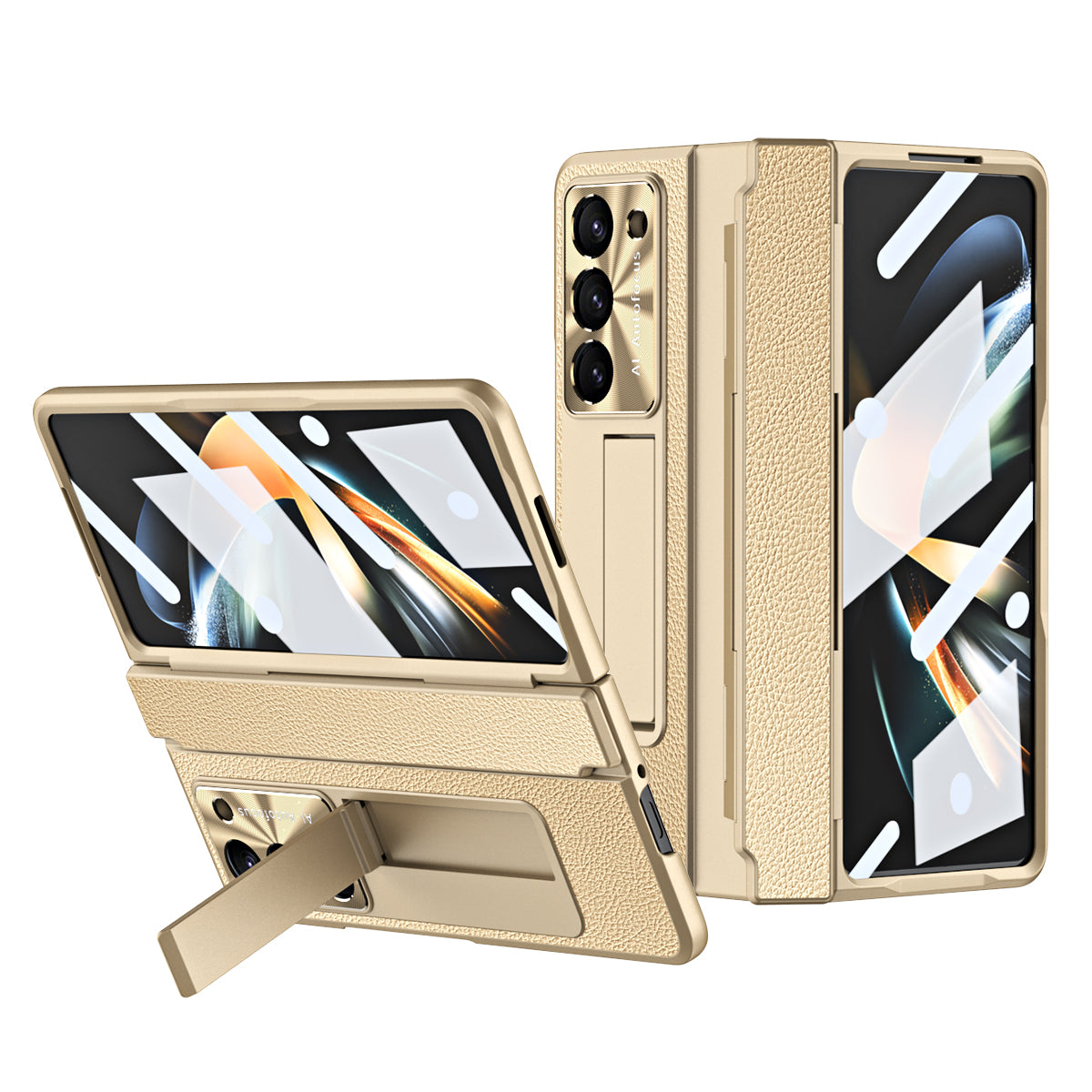 Luxury Leather Magnetic Bracket Case For Galaxy Z Series