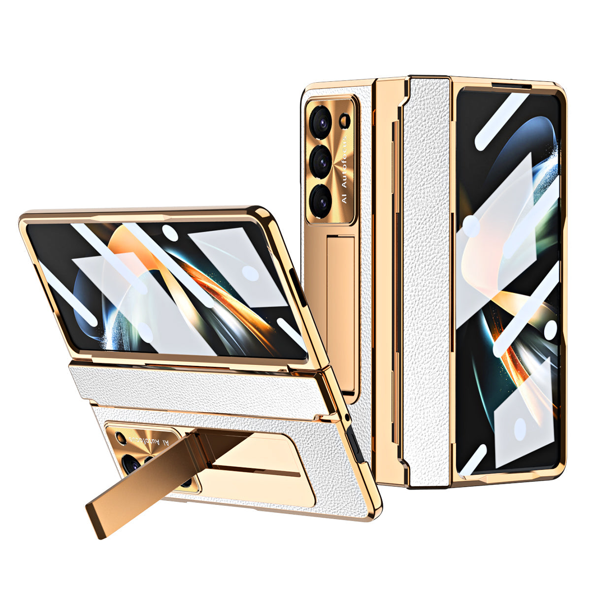Luxury Leather Magnetic Bracket Case For Galaxy Z Series