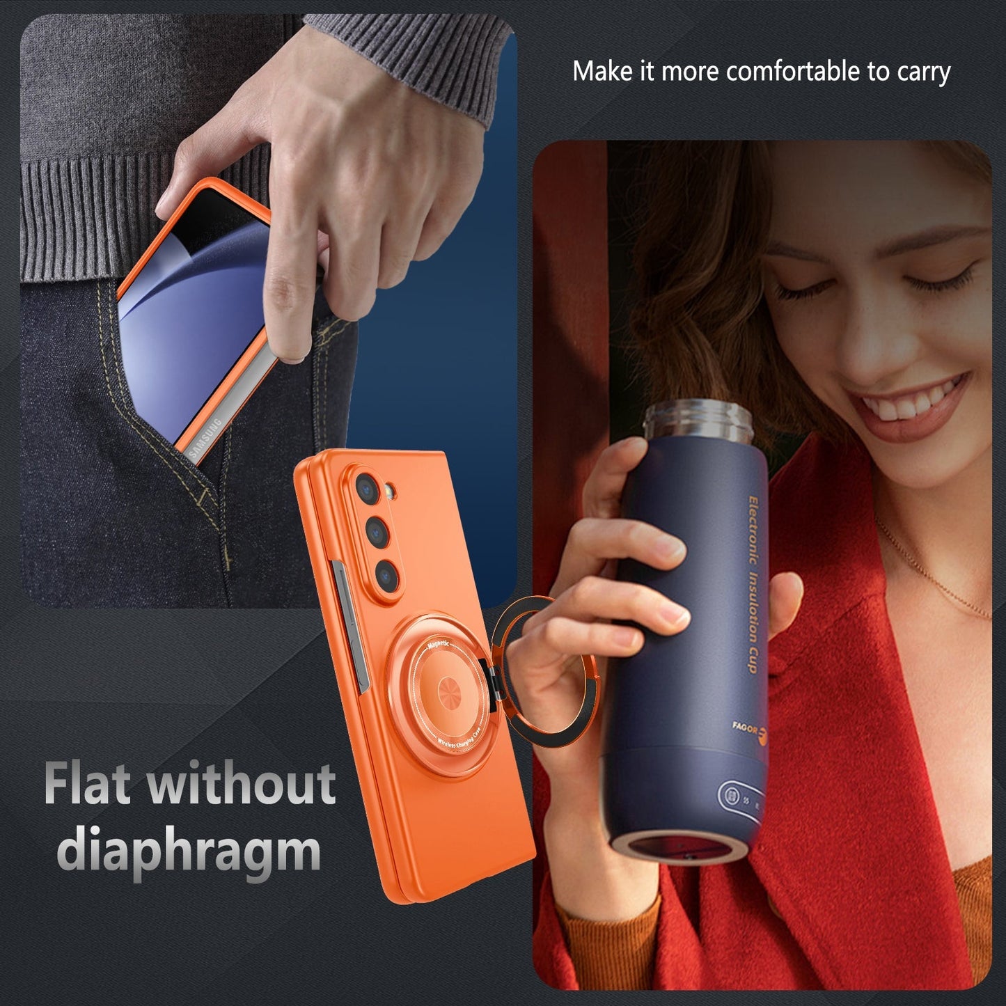 Full Protection Magnetic Kickstand Phone Case For Galaxy Z Series