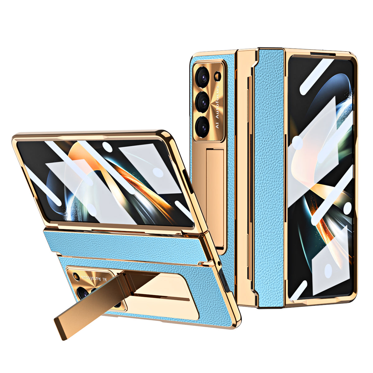 Luxury Leather Magnetic Bracket Case For Galaxy Z Series