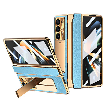 Luxury Leather Magnetic Bracket Case For Galaxy Z Series