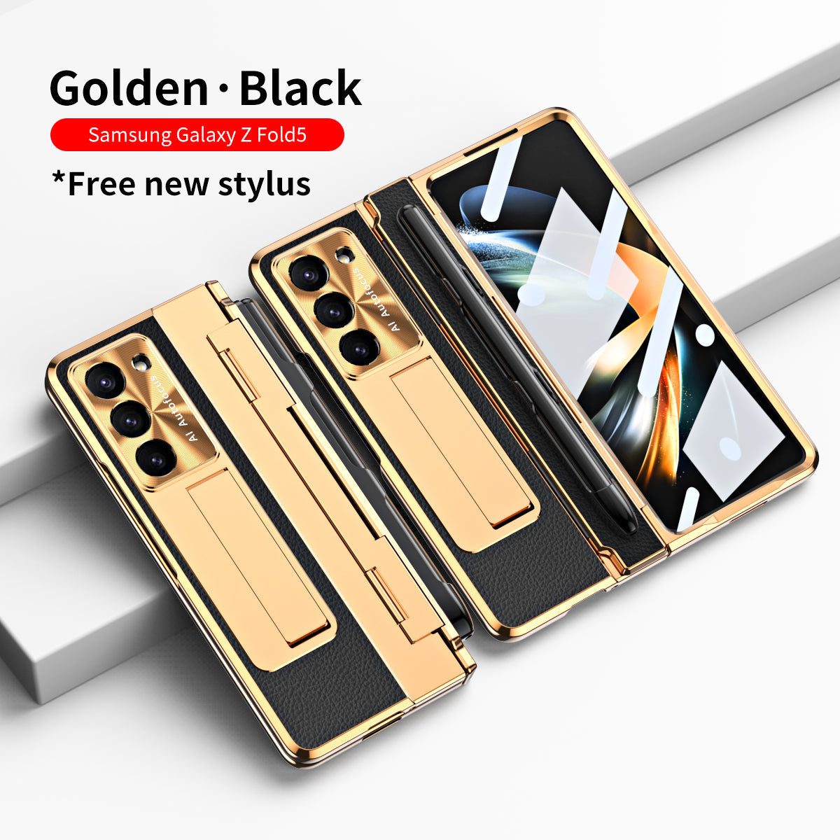 Luxury Leather Magnetic Bracket Case For Galaxy Z Series