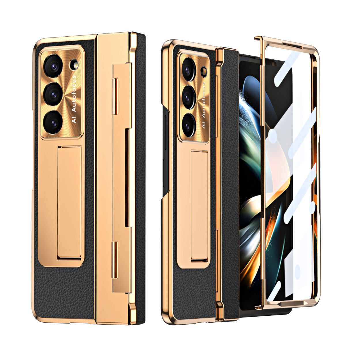 Luxury Leather Magnetic Bracket Case For Galaxy Z Series