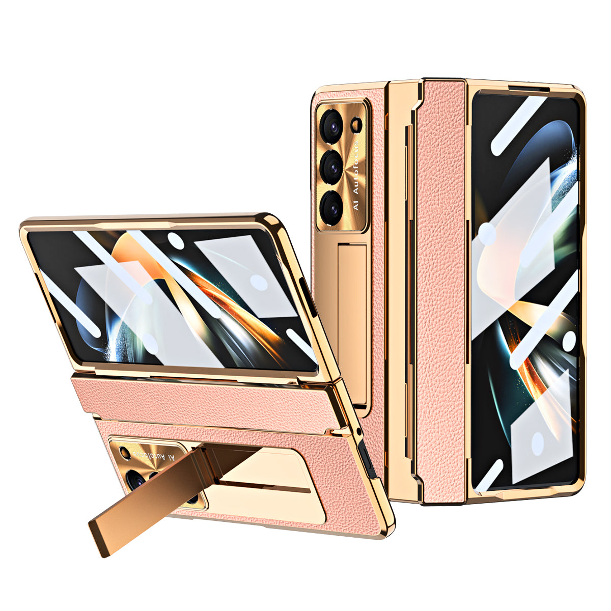Luxury Leather Magnetic Bracket Case For Galaxy Z Series