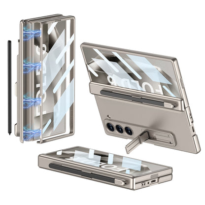 Magnetic Hinge Hidden Bracket Case With Pen Slot For Galaxy Z Series