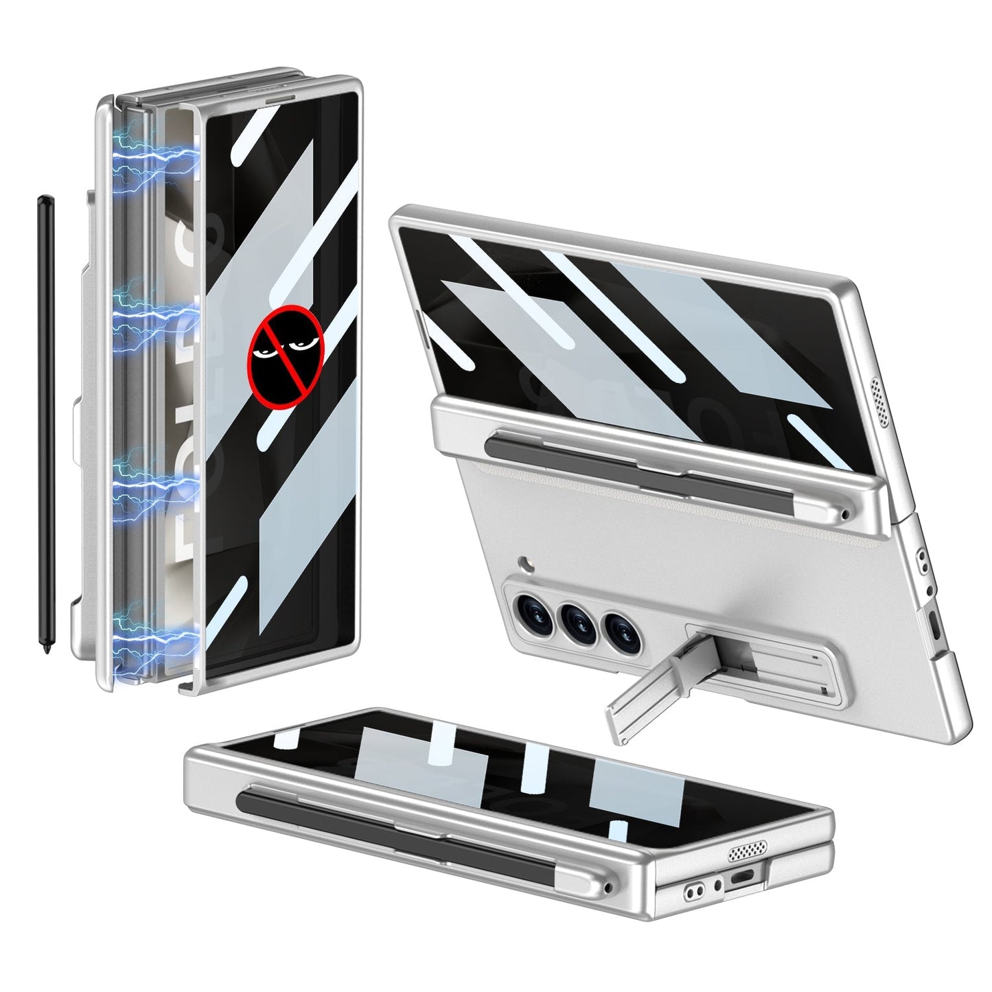 Magnetic Hinge Hidden Bracket Case With Pen Slot For Galaxy Z Series
