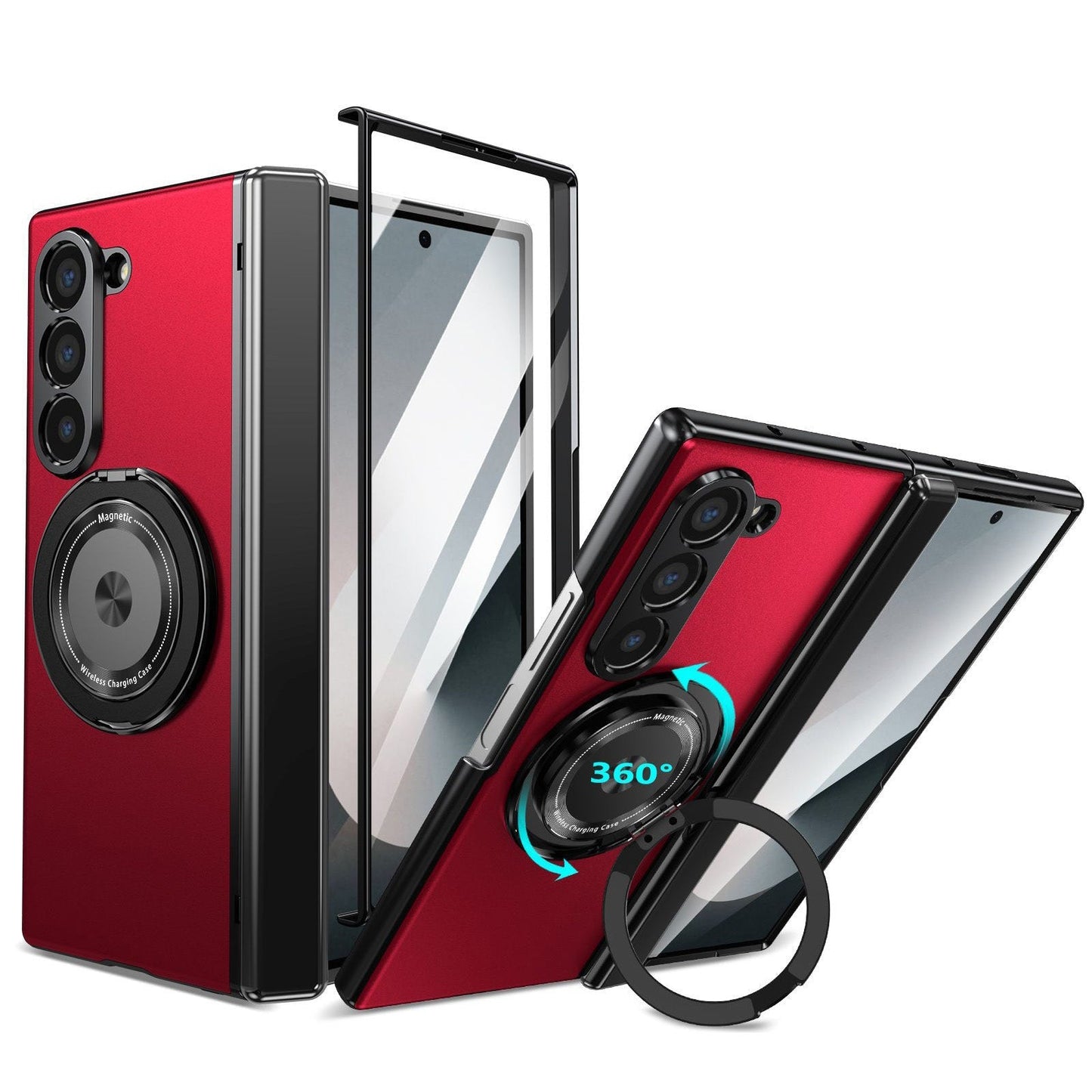 360° Magnetic Bracket Shockproof Case With Screen Protector For Galaxy Z Fold