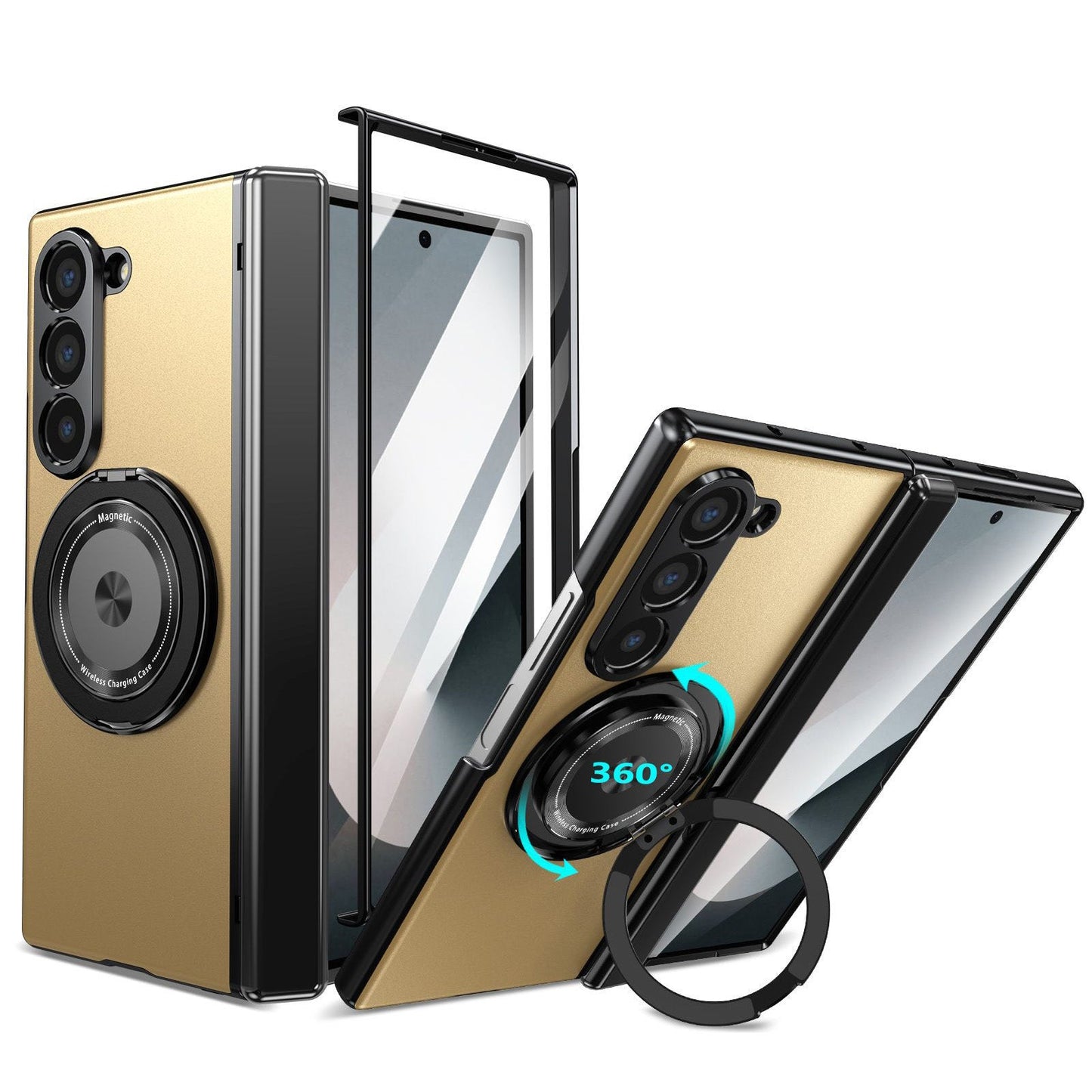 360° Magnetic Bracket Shockproof Case With Screen Protector For Galaxy Z Fold