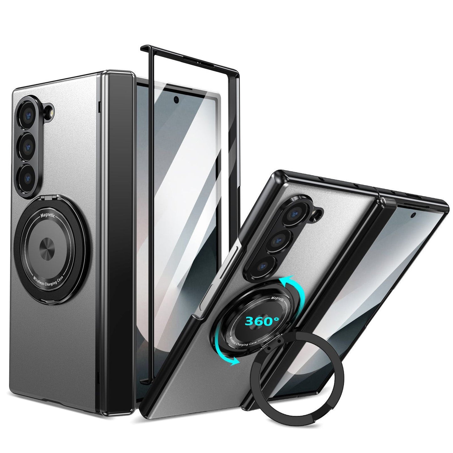 360° Magnetic Bracket Shockproof Case With Screen Protector For Galaxy Z Fold
