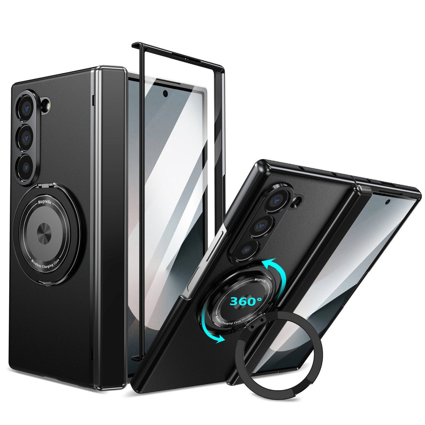 360° Magnetic Bracket Shockproof Case With Screen Protector For Galaxy Z Fold