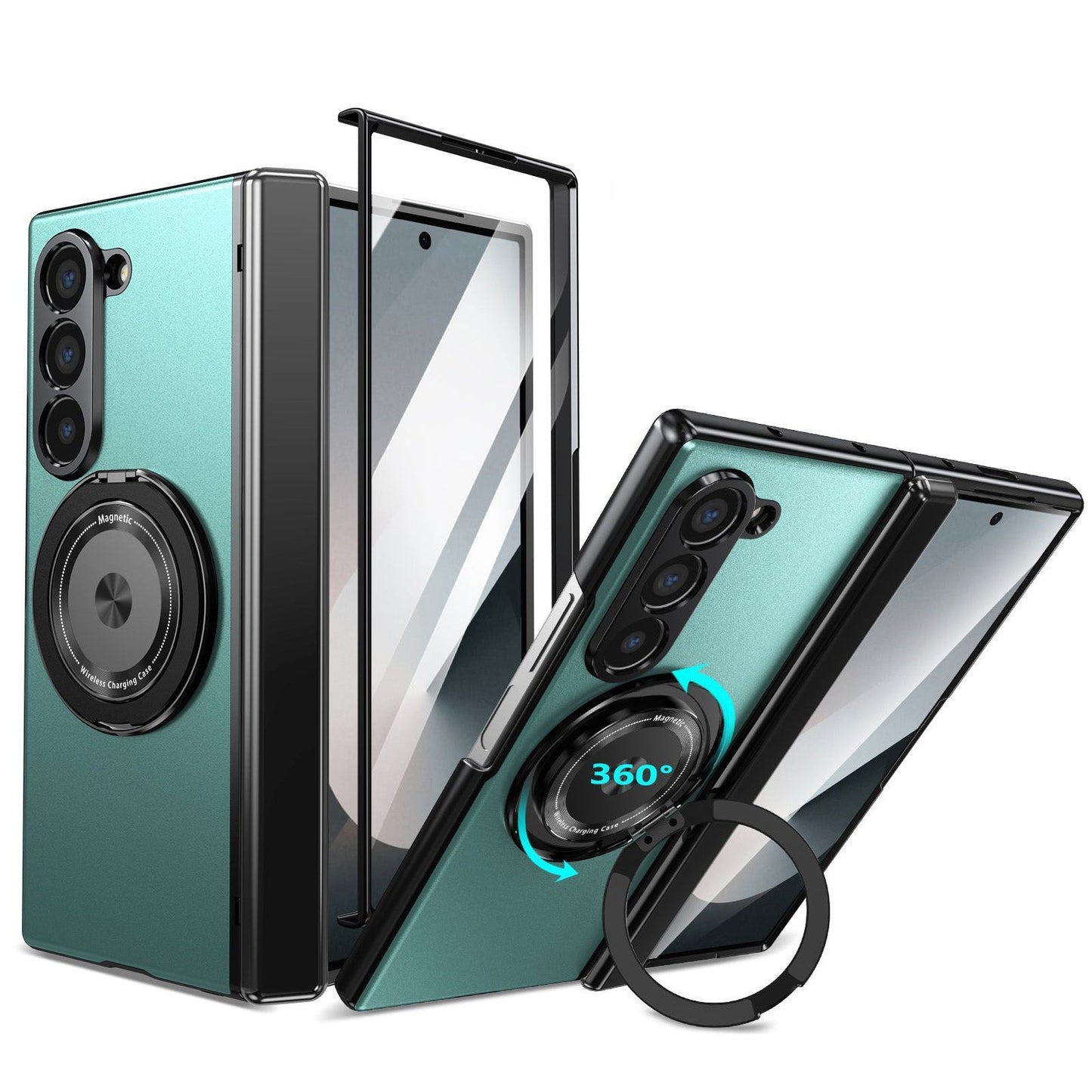 360° Magnetic Bracket Shockproof Case With Screen Protector For Galaxy Z Fold