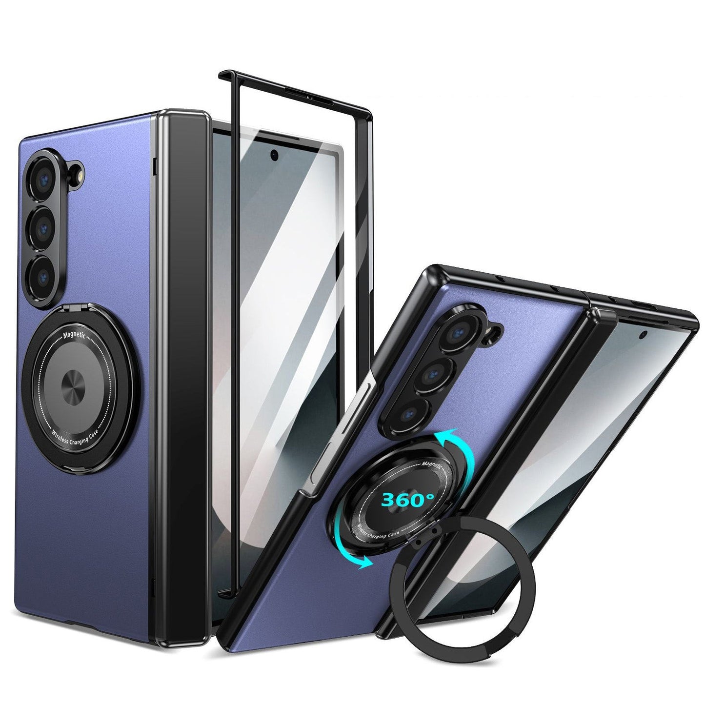 360° Magnetic Bracket Shockproof Case With Screen Protector For Galaxy Z Fold
