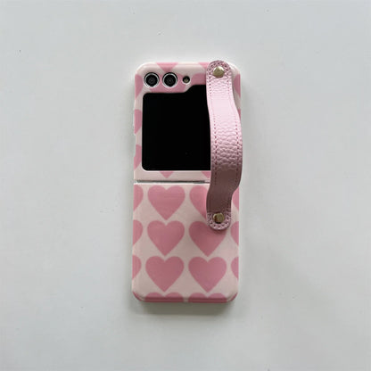 Korean Luxury Cute Love Heart Case For Galaxy Z Flip Series