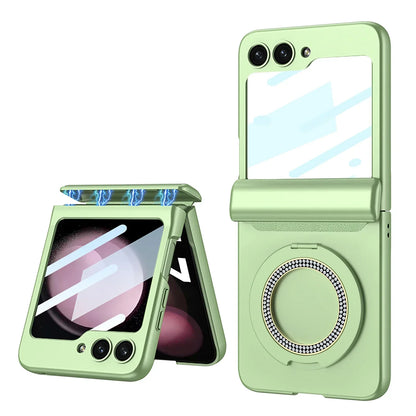 Luxury Magnetic Wireless Charging Case For Z Flip 5