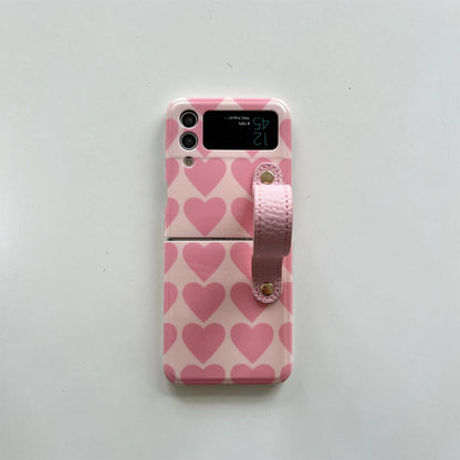 Korean Luxury Cute Love Heart Case For Galaxy Z Flip Series