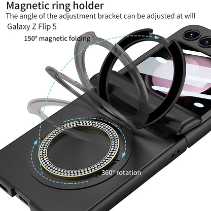 Luxury Magnetic Wireless Charging Case For Z Flip 5