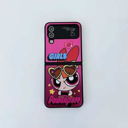 Cartoon Powerpuffs Girls with Bracelet Phone Case for Samsung Galaxy Z Flip Case