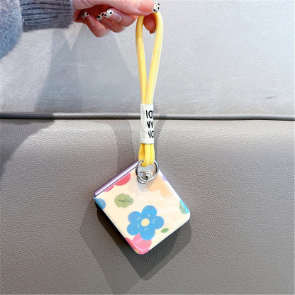 Korean Oil Painting Flowers Case  Strap for Samsung Galaxy Z Flip 3 & 4