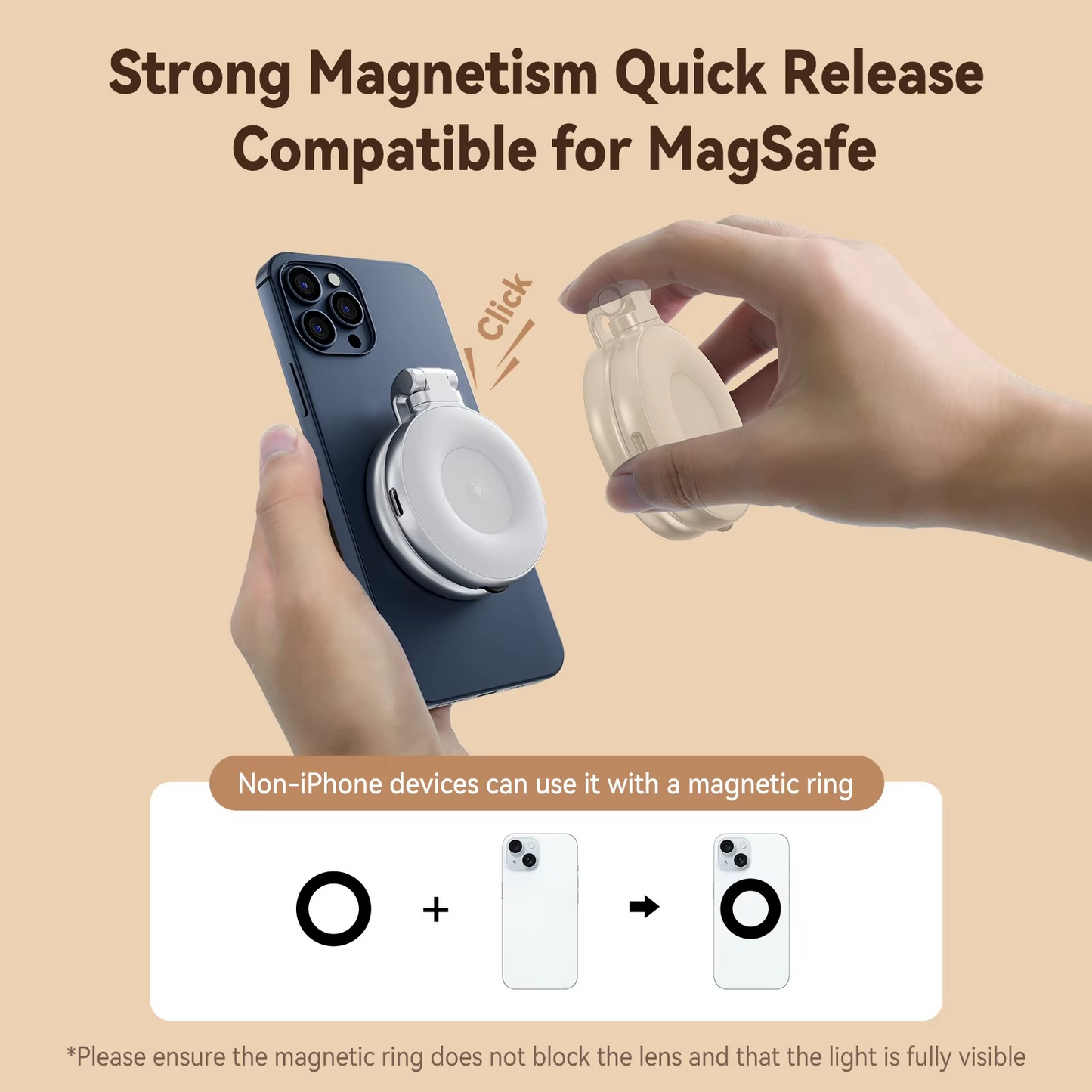 Phonico SnapRing 360 – 3-in-1 Magnetic LED Ring Light for Content Creation