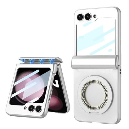 Luxury Magnetic Wireless Charging Case For Z Flip 5