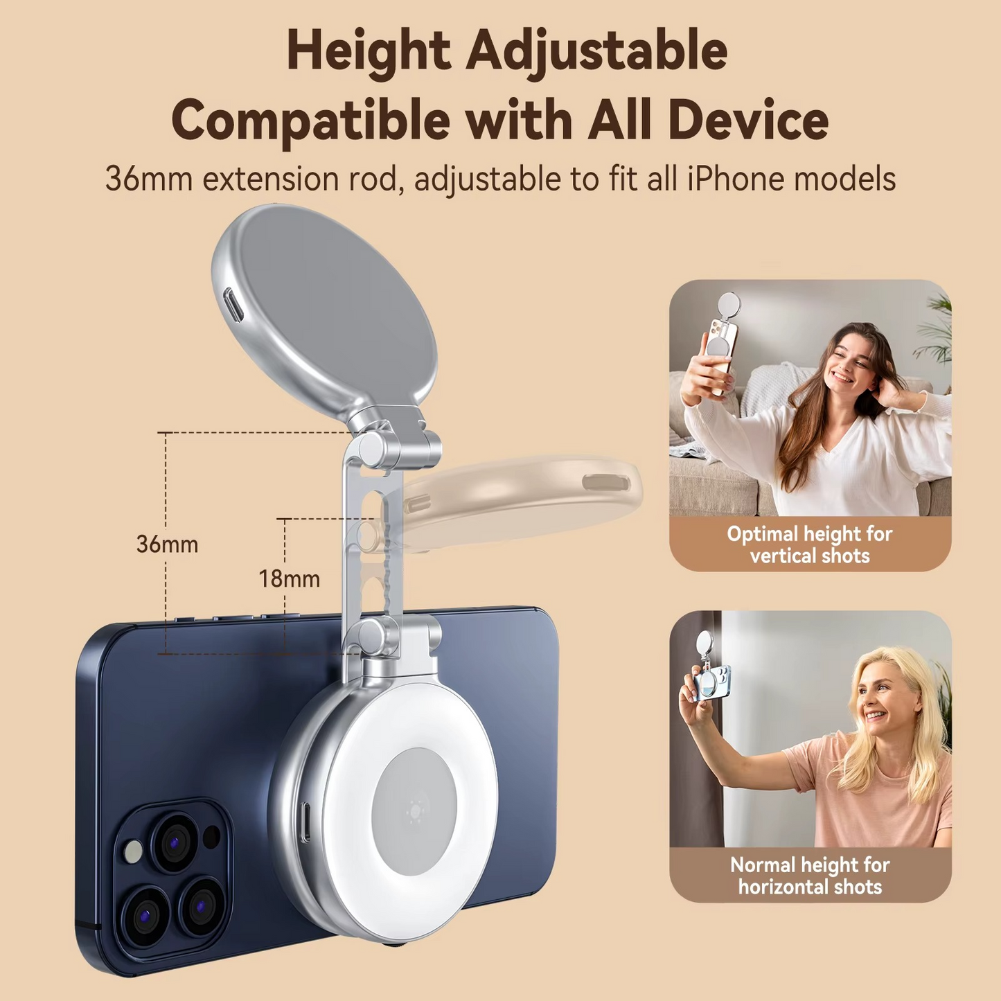 Phonico SnapRing 360 – 3-in-1 Magnetic LED Ring Light for Content Creation