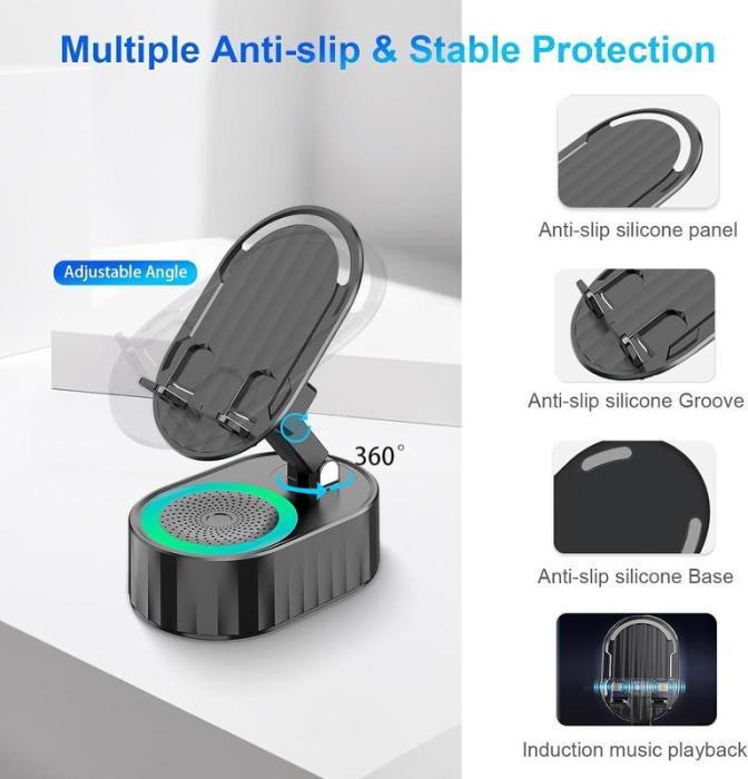 Ultimate 5-in-1 LED Speaker Stand – Sound, Power & Style Combined